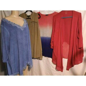 Lot Of 4 Lane Bryant Plus Size 22/24 3 Womens Top Asymmetrical And Cardigan